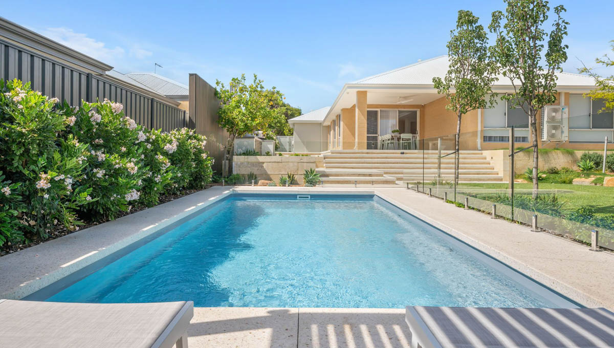 Concrete pool with glass bead finish Melbourne