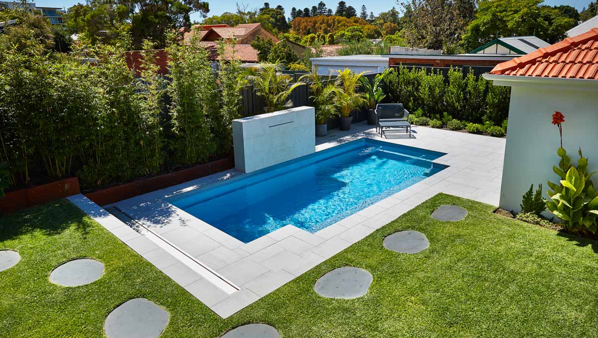 Completed low-maintenance fibreglass pool Melbourne